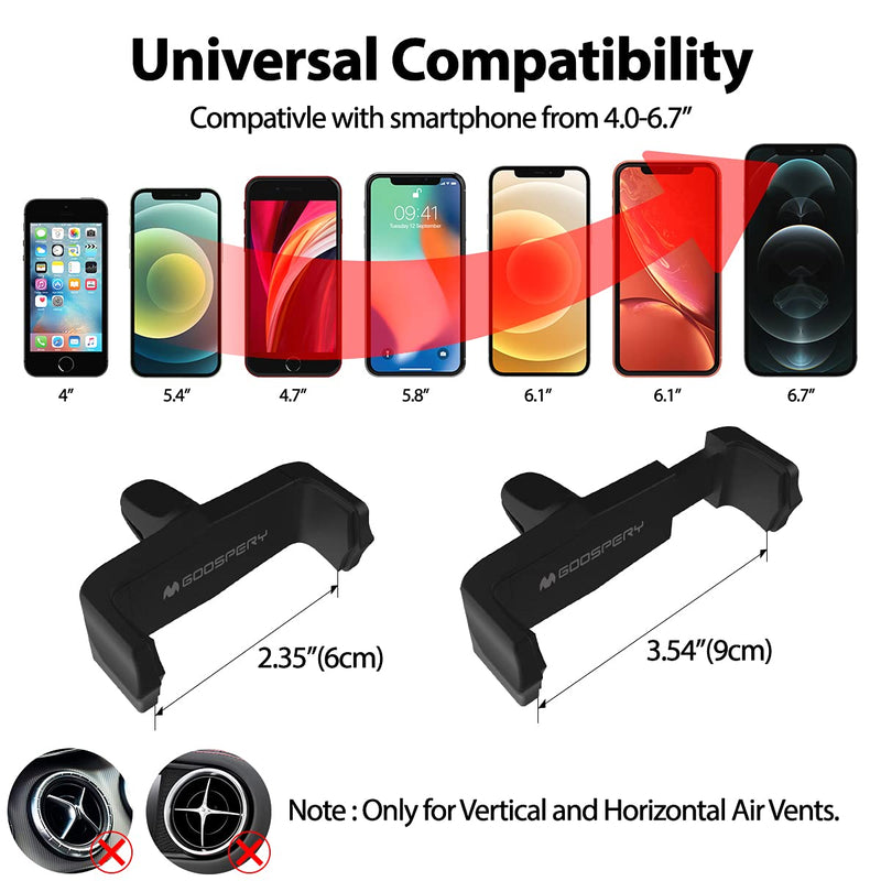 [Australia - AusPower] - [2-Pack] Goospery Universal Car Phone Mount with Air Vent Clip Hands Free Cradle Holder for Automobile Compatible with iPhone, Galaxy, Huawei, Xiaomi, Google, OnePlus, and Most Smartphones CAR-ACC-02 