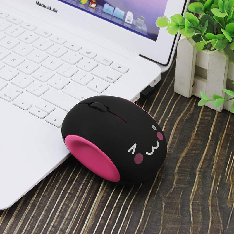 [Australia - AusPower] - 3C Light 2.4GHz Wireless Mouse Cute Small Silent Mouse Portable Mini Rechargeable Optical Mice Cartoon Computer Mouse 3 Buttons Cordless Mouse for Laptop Desktop PC Notebook (Red) Red 