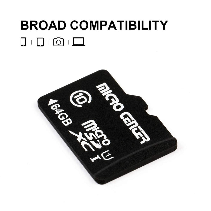 [Australia - AusPower] - Micro Center 64GB Class 10 MicroSDXC Flash Memory Card with Adapter for Mobile Device Storage Phone, Tablet, Drone & Full HD Video Recording - 80MB/s UHS-I, C10, U1 (2 Pack) 64GB - 2 pack 
