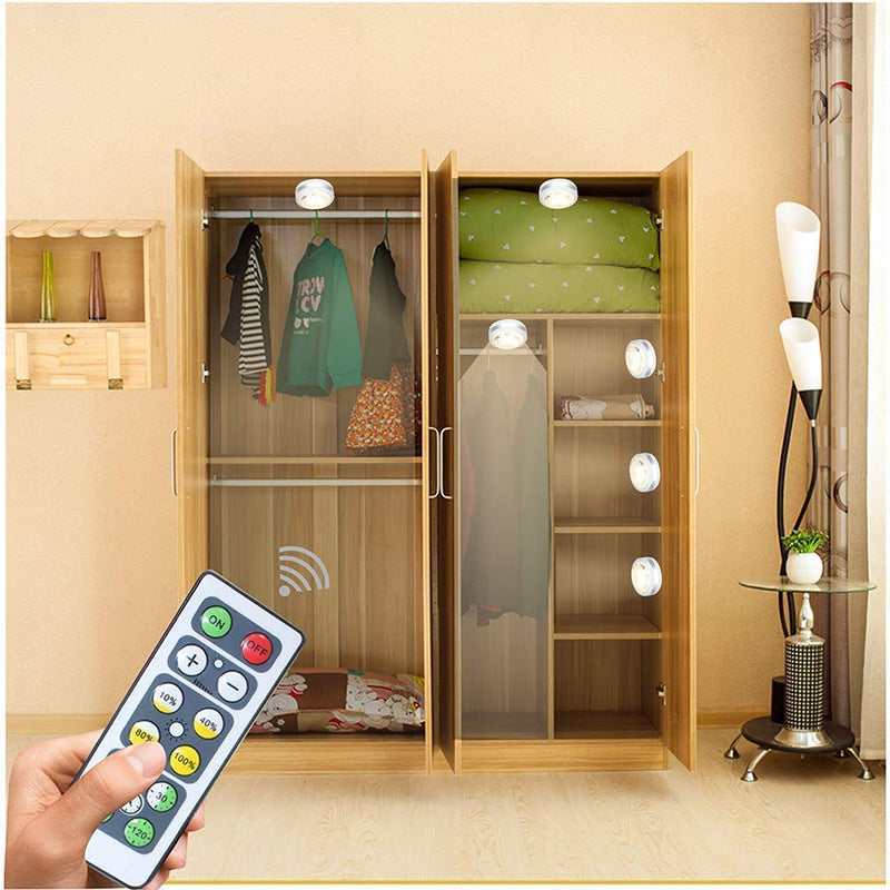 [Australia - AusPower] - Puck Lights with Remote, Battery Operated Under Cabinet Lighting, Wireless Led Tap Light with Remote Control, Locker Light Closet Light, 4000K Natural White (Natural White) 