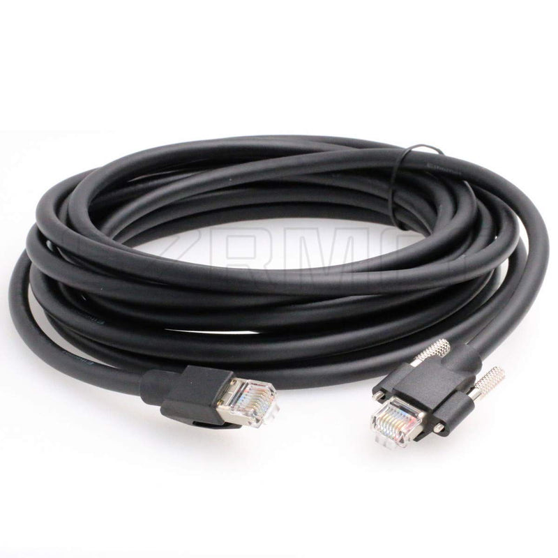 [Australia - AusPower] - SZRMCC High Flexible Shielded Locking RJ45 to RJ45 Gigabit Network Cable for Basler AVT Hikvision Cognex CCD Industrial Camera (5m) 5m 