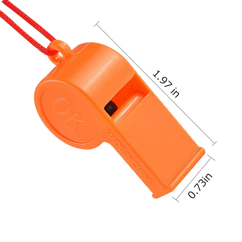 [Australia - AusPower] - WSYUB 72Pcs Plastic Whistles, Training Sports Whistles with Lanyard, Loud Toys Whistles for Christmas Birthday Party Goody Bag Fillers Games Survival Emergency, 5 Brilliant Colors Style A 72.0 