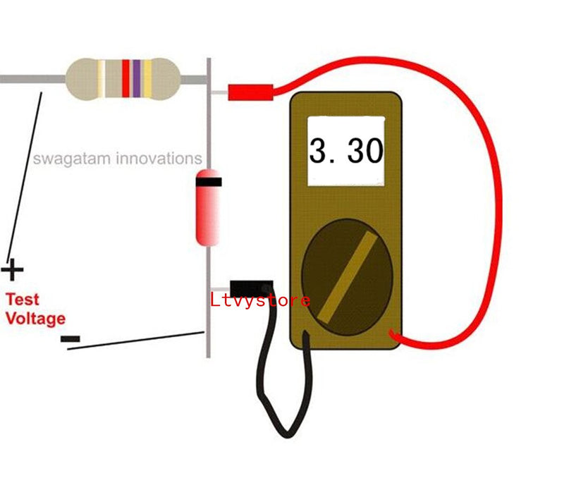 [Australia - AusPower] - Zener Diodes Kit, 1W Axial Leads Through Hole Power Diode Assorted Assortment Box Kit Set (3.3V/3.6V/3.9V/4.3V/4.7V/5.1V/5.6V/6.2V/6.8V/7.5V), Range 1N4728~1N4737,Pack of 200, By Ltvystore 