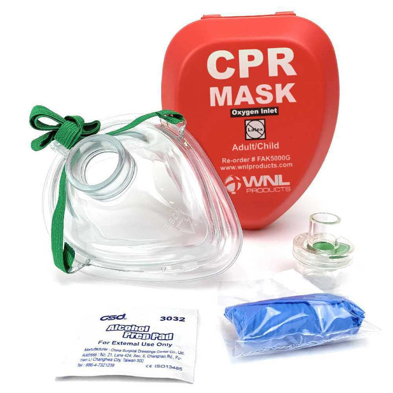 [Australia - AusPower] - WNL Products CPR Rescue Mask, Adult/Child Pocket Resuscitator, Hard Case Kit with Belt Clip 2-Pack 