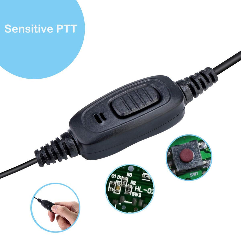[Australia - AusPower] - Retevis Acoustic Tube Two Way Radio Headset with Mic 2 Pin, Compatible with Retevis RT22 RT21 H-777 RT68 RT15 pxton eSynic 2 Way Radios, Security Walkie Talkie Earpiece with Coil Design(2 Pack) 