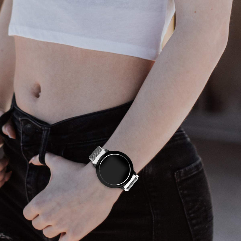[Australia - AusPower] - Watdoc 20mm Quick Release Watch Band Compatible for Watch Band Samsung Galaxy Watch 42mm/Samsung Active 2 44mm 40mm/Gear S2 Classic/Garmin Vivoactive 3 Nylon Replacement Sport Strap B6-Black+Hebes 