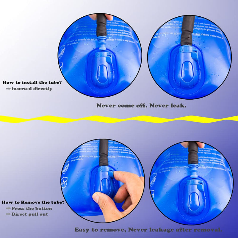 [Australia - AusPower] - WACOOL 2L 2Liter 70oz BPA Free PEVA Hydration Pack Bladder Leak-Proof Water Reservoir Hydration Bladder Only 