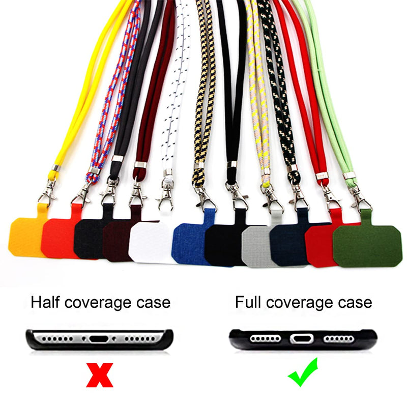 [Australia - AusPower] - KOKM Phone Lanyard, 3 Pack Universal Cell Phone Lanyards with Flexible Nylon Neck Strap, Phone Tether Safety Strap Compatible with Most Smartphones Multicolor 