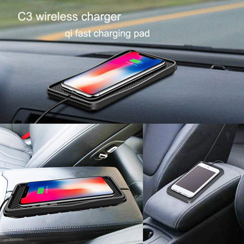 [Australia - AusPower] - Wireless Charger，POLMXS Car Wireless Charging pad 10W Fast Wireless car Charger qi Phone Charger pad for car Wireless Phone Charger for Andriod Cell Phone Charging mat Galaxy Note10/S21/S10/S9(C3) 