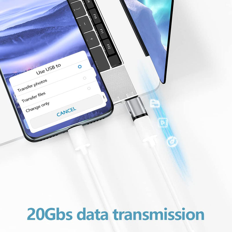 [Australia - AusPower] - Magnetic USB C Adapter 24 Pin Mini Magnetic USB C Adapter Straight Male to Female Connector 100W PD Fast Charge 20Gbs Data Transfer USB3.1 