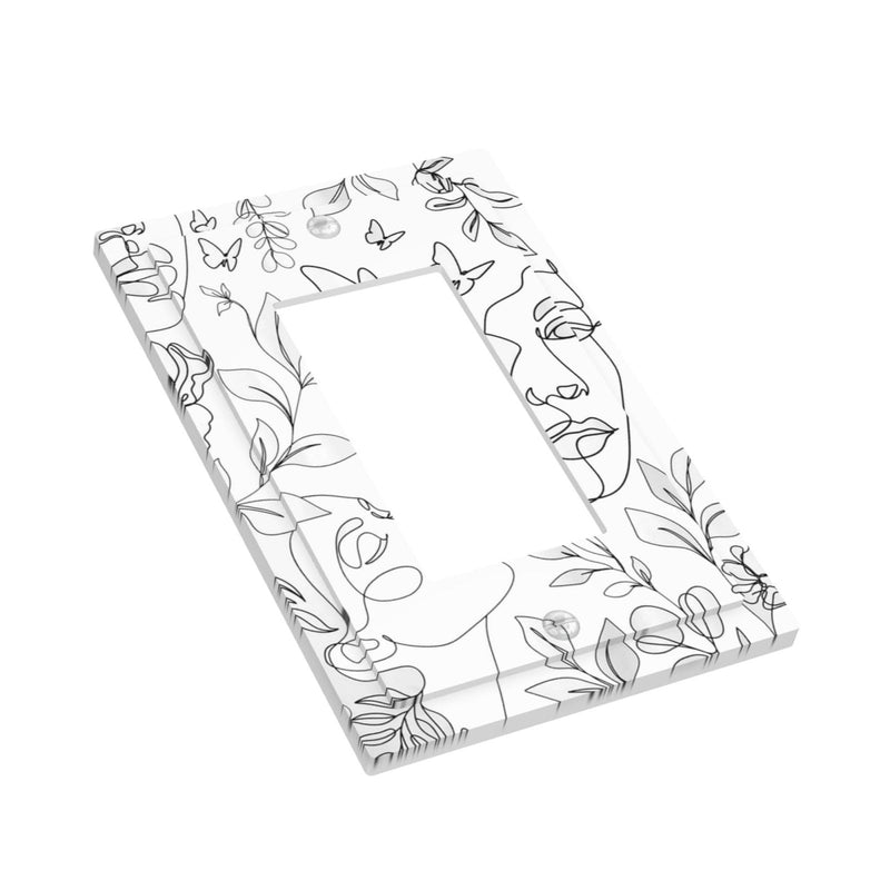 [Australia - AusPower] - Art Line 1-Gang Rocker Light Switch Cover Black White Decorative Wall Plates Cover Single Rocker GFCI Electrical Switch Plates Faceplate for Art Home Decor 1-Gang Rocker /5 x 3 IN Art Black White Line 