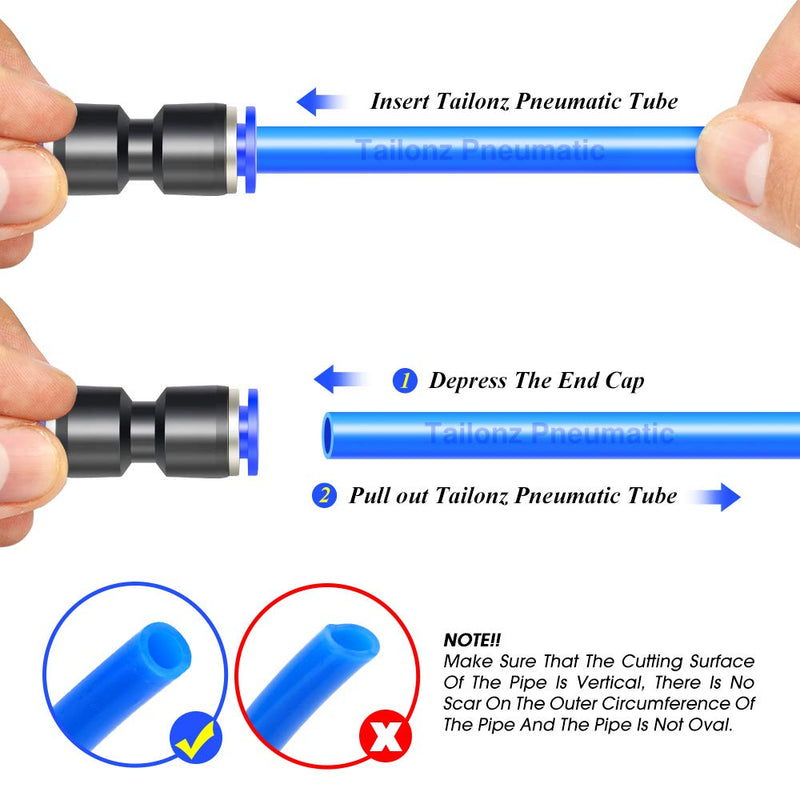 [Australia - AusPower] - TAILONZ PNEUMATIC 30 pcs Straight Push Connectors Plastic Quick Release Connectors Air Line Fittings for 1/4 5/16 3/8 Tube (2 Way) 1/4"/5/16"/3/8"OD 