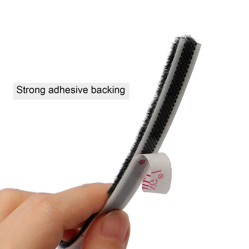 [Australia - AusPower] - TORRAMI Adhesive Brush Seal Weather Stripping 11/32 inch x 3/16 inch x 16 ft, Dustproof Soundproof Windproof for Windows Bottom and Frame,Sliding Doors Frame,Wardrobe, Black 