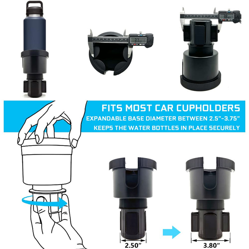 [Australia - AusPower] - LycoGear Adjustable Car Drink Cup Holder Organizer Expander Mount w/Universal Ham CB Radio Microphone Mic Hanger Holder for ThermoFlask Coleman Yeti Hydro Flasks Nalgenes Camelbak Insulated Tumbler 