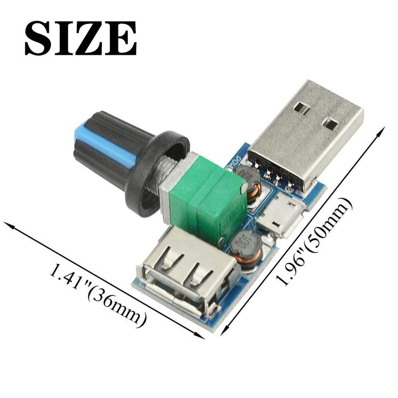 [Australia - AusPower] - USB Fan Speed Controller, DC 5V Stepless Mini USB Fan Governor DC 4-12V to 2.5-8V 5W Regulator Speed Control Knob with Switch(3PCS) 