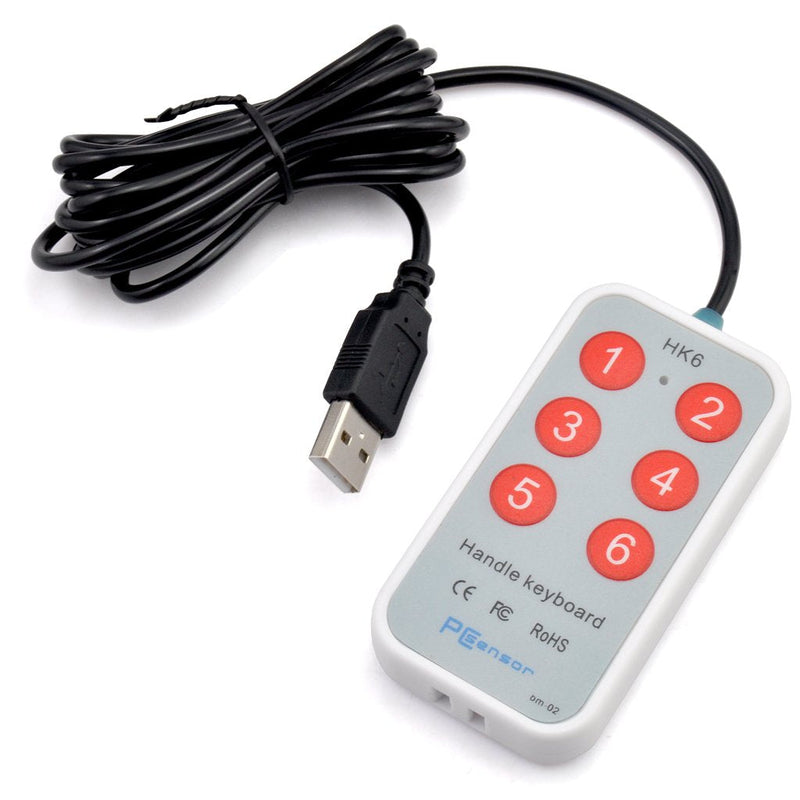 [Australia - AusPower] - iKKEGOL 2 Meter /6.6Feet USB Durable Handle Mini Button 6 Keys User-Defined Keyboard for Game Laptop 