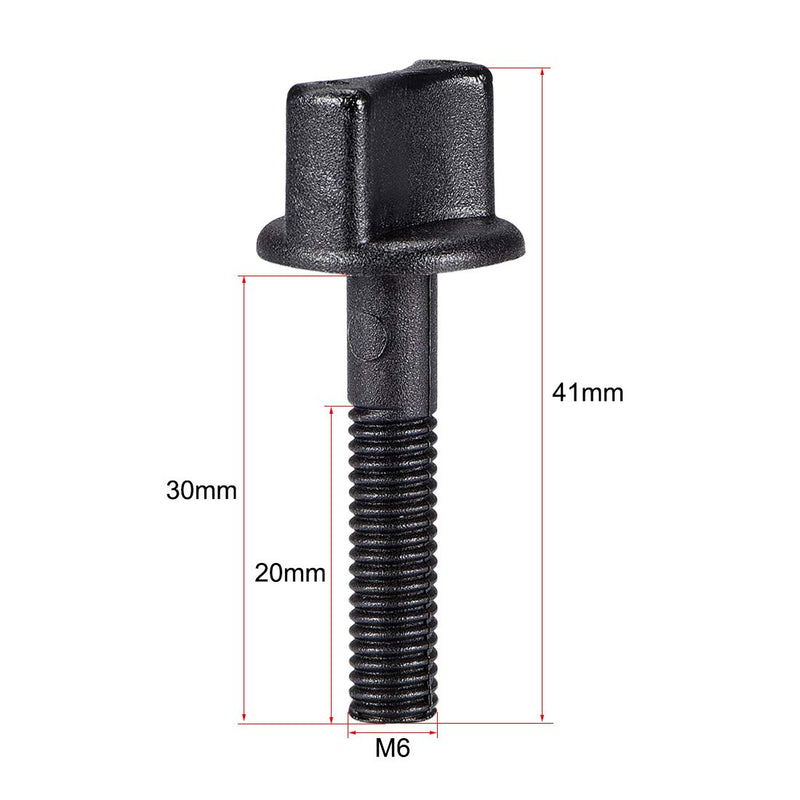 [Australia - AusPower] - uxcell M6 x 20mm Thumb Screw Bolt 30mm Rod Hand Driven Spade Nylon Plastic Screws Metric Partial Thread for RC Model Aircraft 5 Pcs 
