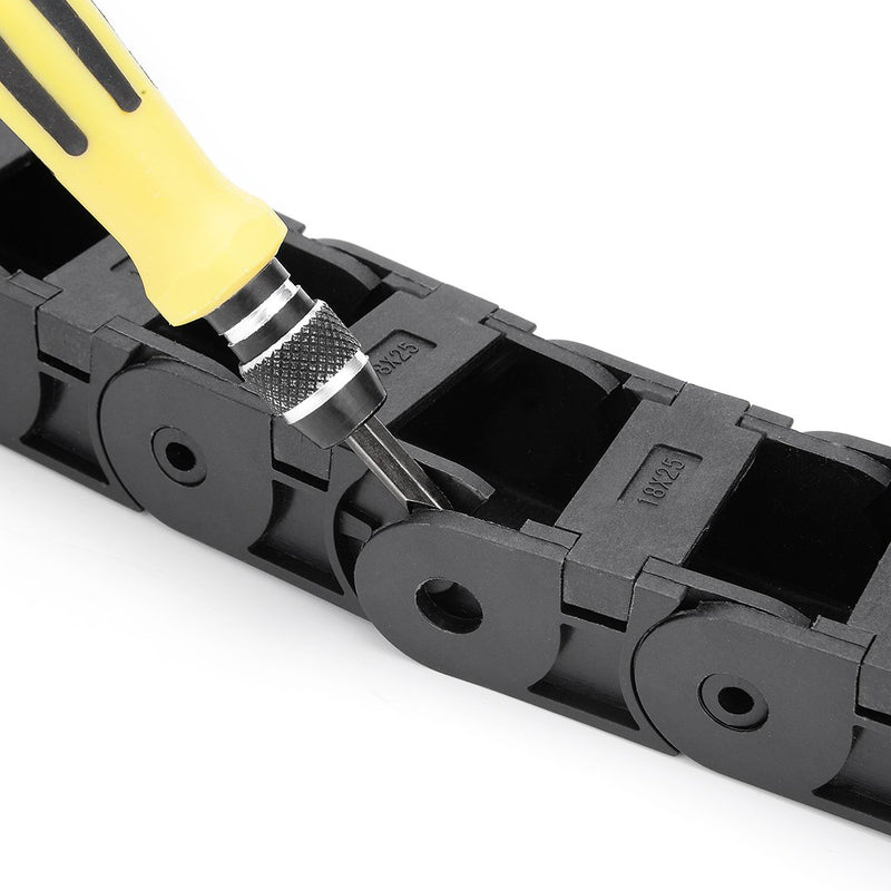 [Australia - AusPower] - uxcell R38 18mm x 25mm Plastic Semi Closed Cable Wire Carrier Drag Chain 1M Length Black 