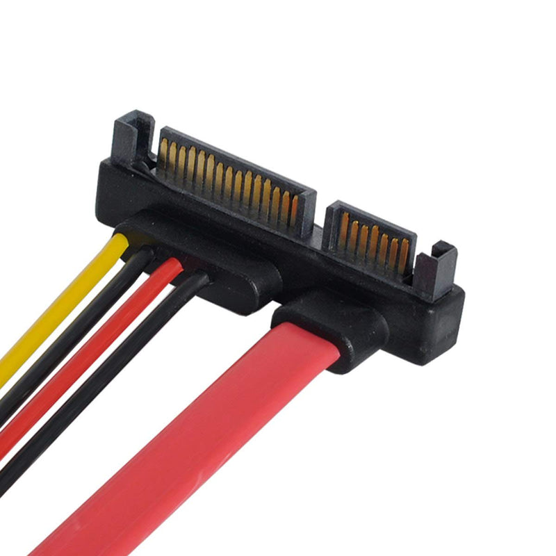 [Australia - AusPower] - Xiwai Down Angled SATA III 3.0 7+15 22 Pin SATA Male to Female Data Power Extension Cable 30cm 
