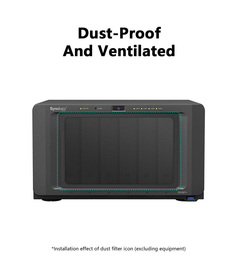 [Australia - AusPower] - ADJNPCY Dust Filter for Synology NAS DS1621+ DS1621xs+ Dustproof PVC Cover - Black 