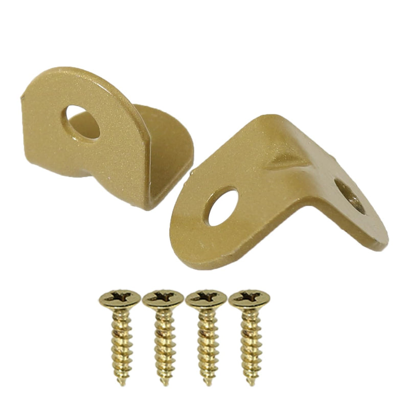 [Australia - AusPower] - Heyous 20PCS Furniture Corner Brace Hooks Fasteners Mini Bracket Right Angle Bracket Gold Iron Wall Mount Corner Bracket L Bracket with Screws 0.75 Inch x 0.75 Inch for Cabinet Closet Chair and Table 