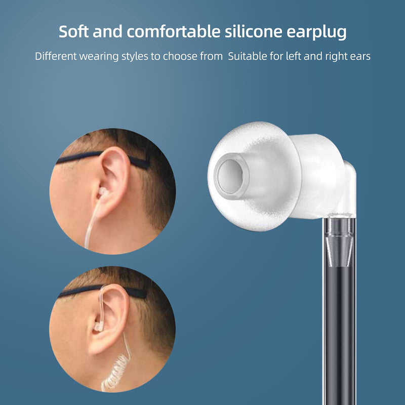 [Australia - AusPower] - Retevis EAK005 Acoustic Tube Walkie Talkie Earpiece with Mic 2 Pin, Compatible with Retevis RT22 RT21 H-777 RT68 RT19 Walkie Talkies, Security 2 Way Radio Headset with PTT(6 Pack) 