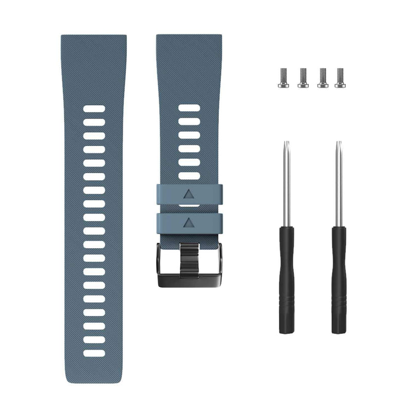 [Australia - AusPower] - GVFM Band Compatible with Garmin Forerunner 35, Soft Silicone Replacement Watch Band Strap for Garmin Forerunner 35 Smart Watch Slate (Black buckle) 