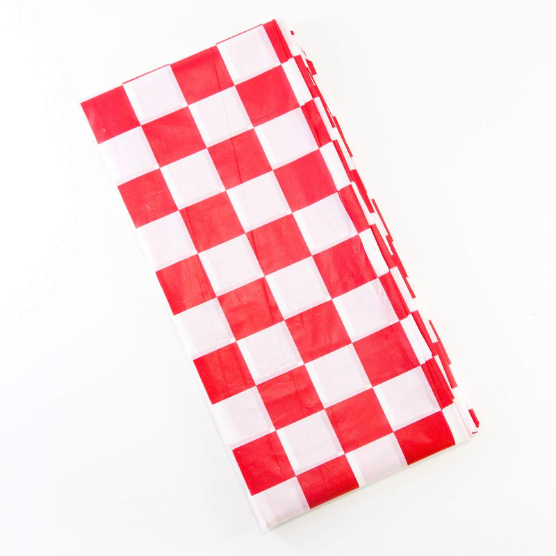 [Australia - AusPower] - LOHASCASA 1 Pack Plastic Disposable Tablecloths for Rectangle Tables 54" x 108" Rectangular Table Cloths Covers Heavy Duty Tablecloth PEVA 8 FT for Parties Wedding, Anniversary Red Gingham Checkered Red-1 