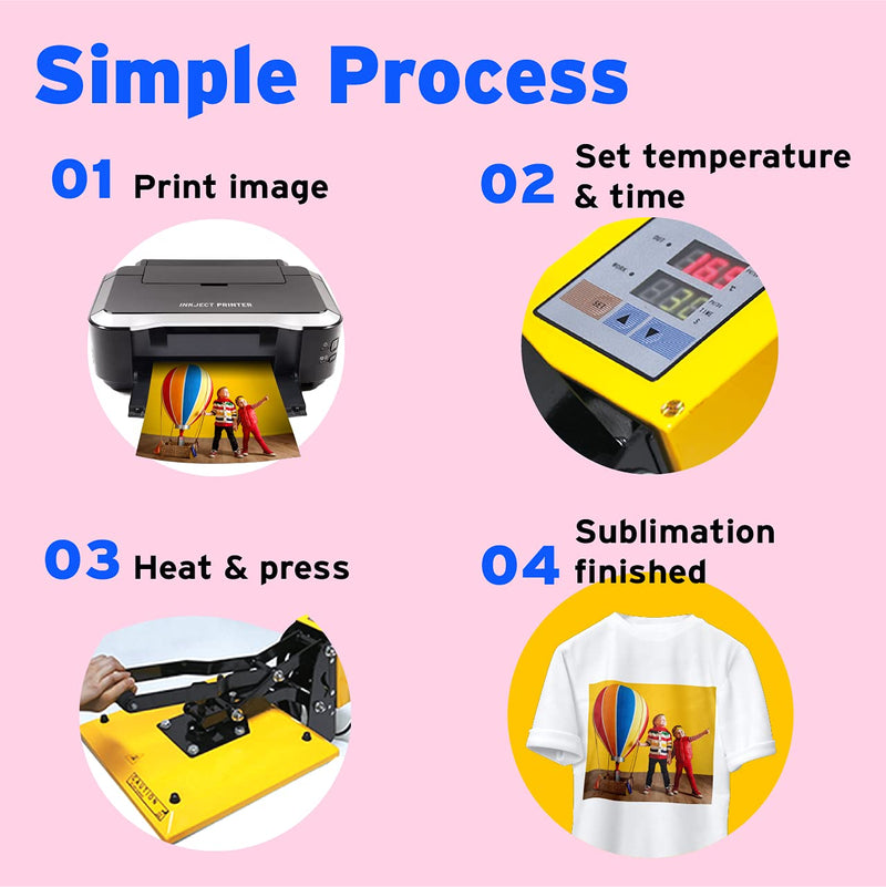 [Australia - AusPower] - Sublimation Paper - Heat Transfer Paper 100 Sheets 8.3" x 11.7" 105 gsm for Any Epson HP Canon Sawgrass Inkjet Printer with Sublimation Ink for T shirt Mugs DIY A4 size A4 105g 