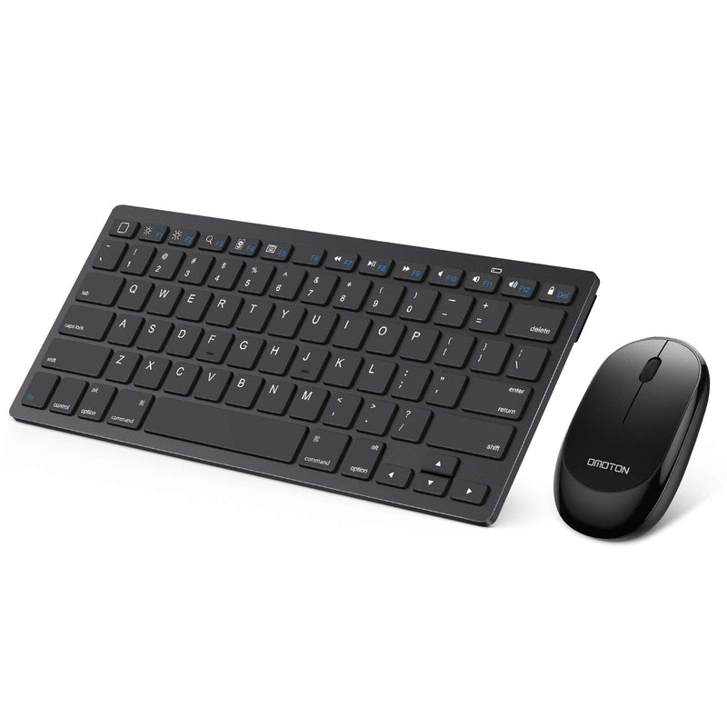 [Australia - AusPower] - OMOTON Bluetooth Keyboard and Mouse Combo, Wireless Keyboard Mouse for iPad Pro 12.9/11, iPad 9th/8th/7th Gen, iPad Air 4, All iPad (iPadOS 13 and Above), and Other Bluetooth Enabled Devices (Black) Black 