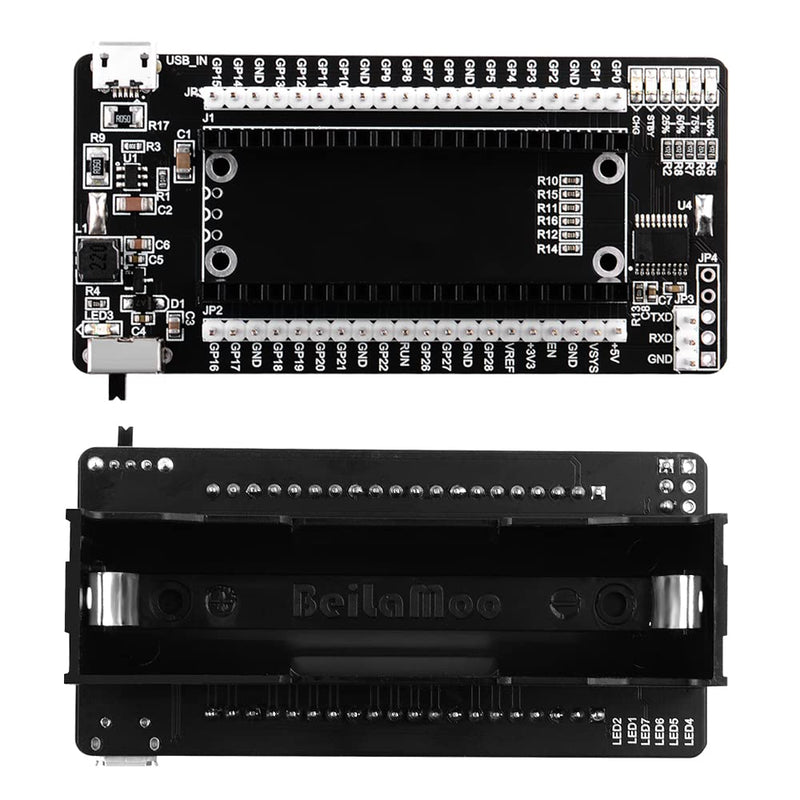 [Australia - AusPower] - GeeekPi Raspberry Pi Pico UPS Power Supply Uninterruptible UPS HAT,Support 18650 Lithium Battery Charger Power Bank Power Management Expansion Board for Raspberry Pi Pico 