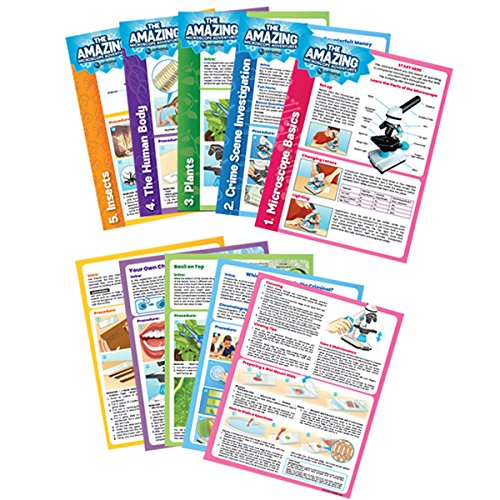 [Australia - AusPower] - Omano Microscope Experiments and Science Activities for Kids “The Amazing Microscope Adventures” (5-Card Pack) Book Alternative, Home, Classroom DIY Scientific Learning 