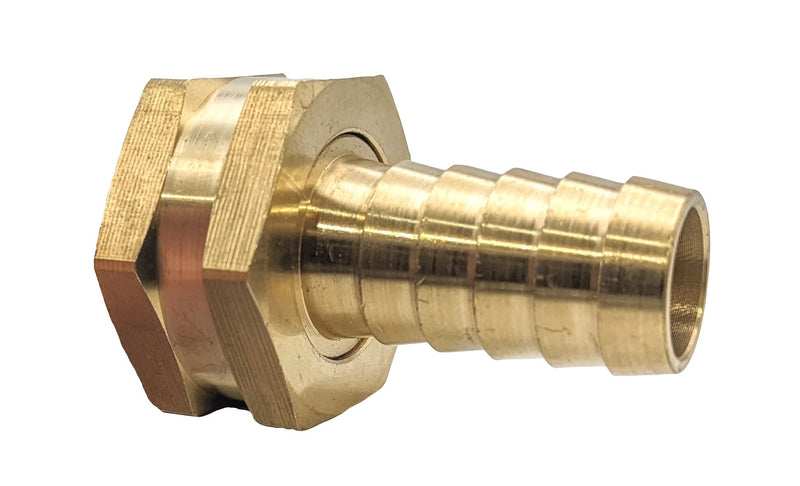 [Australia - AusPower] - GRIDTECH Brass Garden Hose Adapter Swivel Fitting, 5/8” Barb and 3/4” GHT Female Connector, Heavy-Duty High-Pressure Support, Rust and Corrosion Resistant 1 5/8" Hose Barb x 3/4" GHT Female 