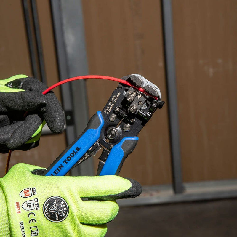 [Australia - AusPower] - Klein Tools 11061 Wire Stripper / Wire Cutter for Solid and Stranded AWG Wire, Heavy Duty Kleins are Self Adjusting Blue/Black 