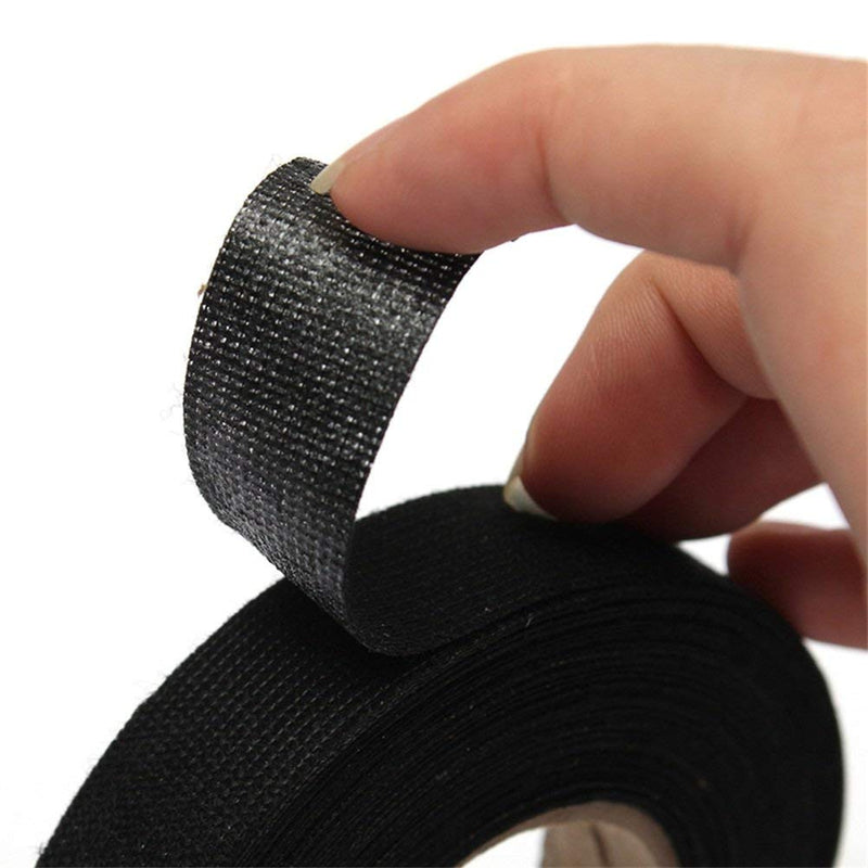 [Australia - AusPower] - 5 Rolls Wire Loom Harness Tape, Wiring Harness Cloth Tape, Wiring Loom Harness Adhesive Cloth Fabric Tap， Adhesive Fabric Tape for Automobile ，Wire harnessing Noise Damping Heat Proof(15 mm x 15 m) 