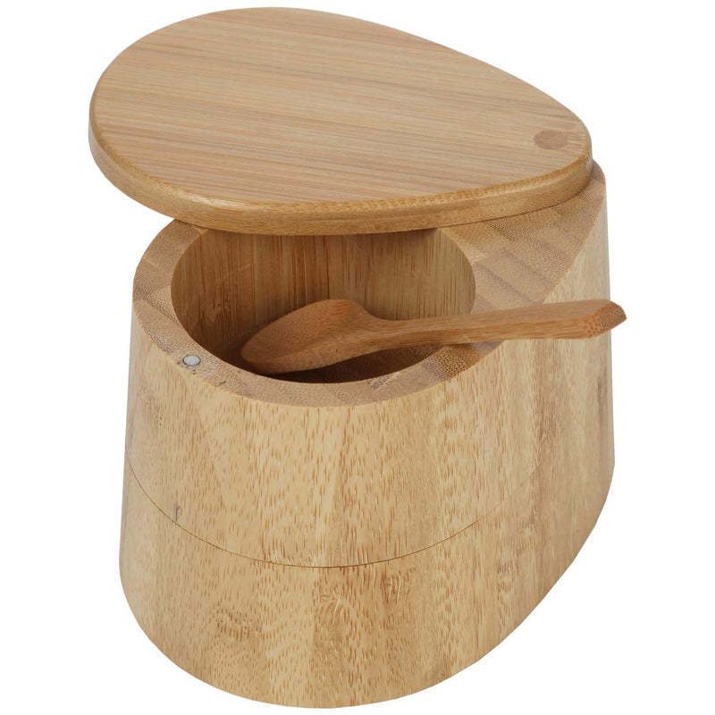 [Australia - AusPower] - Lily's Home Two Tiered Bamboo Wood Salt And Pepper Spice Box Set With Matching Spoon and Magnetic Lid 