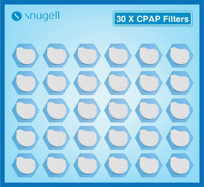 [Australia - AusPower] - AirMini CPAP Filters by Snugell™ | Compatible with Resmed AirMini for Travel | CPAP Filters 30-Pack | Made in USA 
