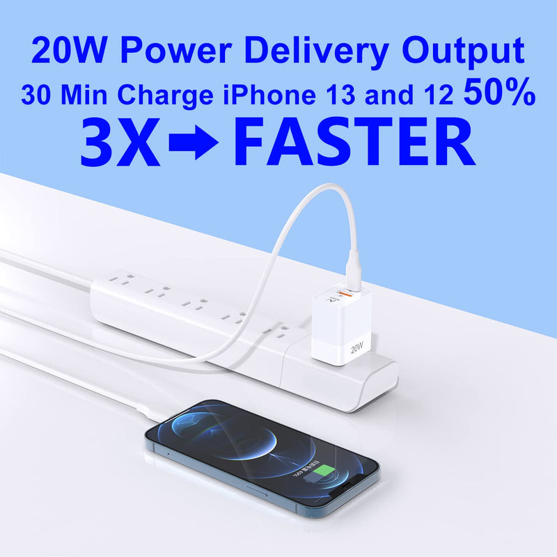 [Australia - AusPower] - 20W USB C Wall Charger,NITASA 2-Pack Dual Port Fast PD+Quick Charge 3.0 Charger Block Plug for iPhone 13 12 11 Pro Max SE/XR/X iPad Galaxy Pixel,USB C Power Adapter for iPhone 13/12 13 Pro Max 13 Mini White-2PACK 