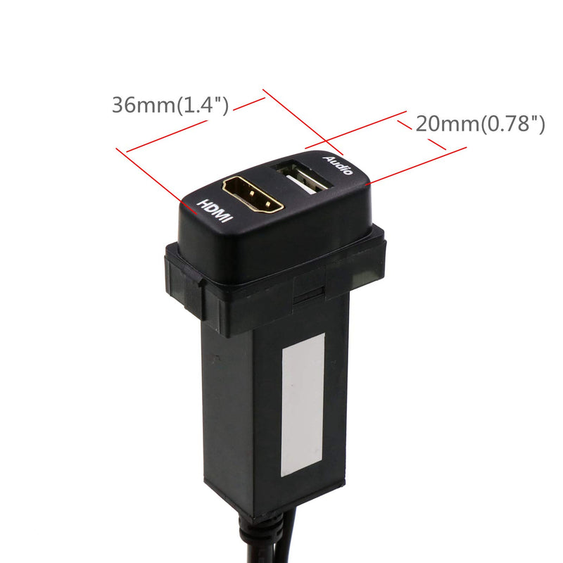 [Australia - AusPower] - HDMI Socket Mount Cable +USB Audio Input Use for Mitsubishi 