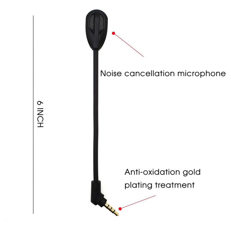 [Australia - AusPower] - Detachable Microphone Mic Fits for Kingston HyperX Cloud Flight/Flight S for PS4 PS4 Pro Computer PC Gaming Headsets Noise Cancelling Replacement Mic 3.5mm Jack 