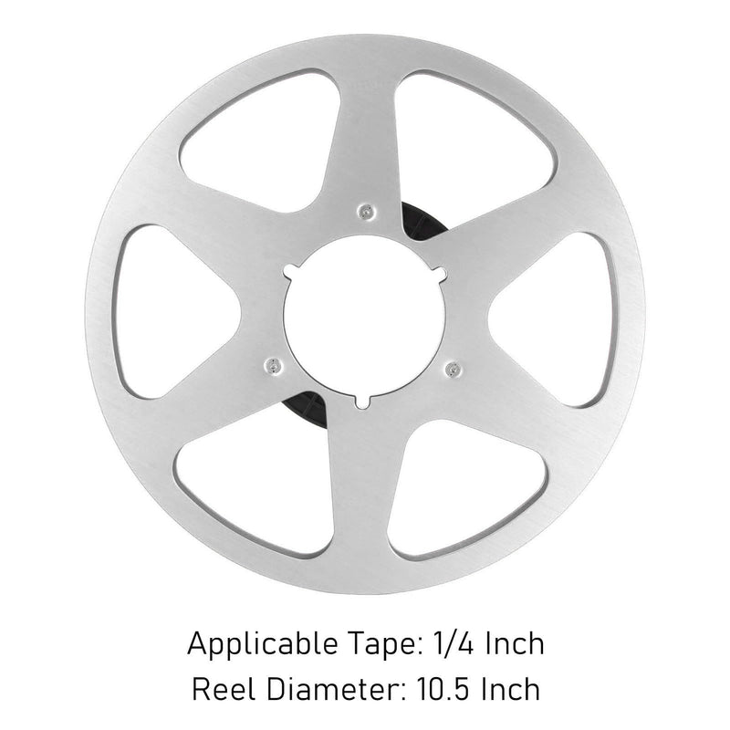 [Australia - AusPower] - 1/4 10.5 Inch Empty Takeup Reel, 6 Hole Open Reel Audio Aluminum Alloy Takeup Reel, Universal Opening Machine Parts for 1/4in Tape (Silver) Silver 