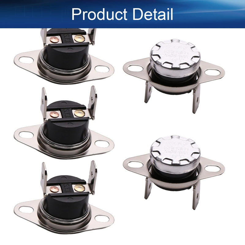 [Australia - AusPower] - Heyiarbeit 5Pcs KSD301 Thermostat 45°C/113°F 10A N.O Adjust Snap Disc Temperature Switch for Microwave, Oven, Coffee Maker 