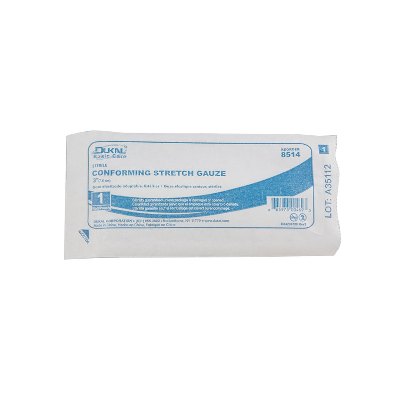 [Australia - AusPower] - DUKAL 8514 - 96 Rolls Basic Care Conforming Stretch Gauze Bandage, 3", Sterile 