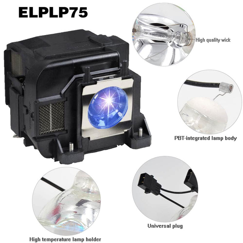 [Australia - AusPower] - XIM ELPLP75 V13H010L75 Replacement Projector lamp Compatible with Epson EB-1930 EB-1935 EB-1940W EB-1945W EB-1950 EB-1955 EB-1960 EB-1965 ELP-LP74 ELP-LP75 H473A H474A H491A Powerlite 1930 1935 1940W 