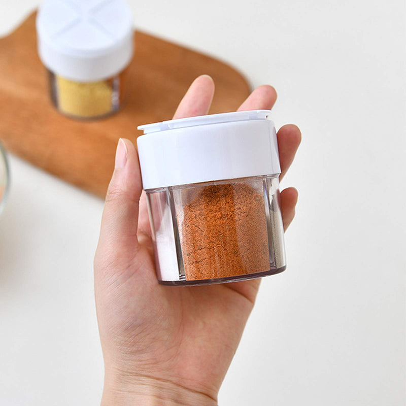 [Australia - AusPower] - 4-Cell Short Spice Shaker Jars Bottles, 5.41oz Cylindrical Empty Plastic Spice Containers- 4Pack 