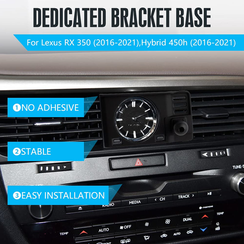 [Australia - AusPower] - CARFIB for Lexus RX 350 450h Accessories Car Phone Holder Mount 2021 2020 2019 2018 2017 2016 Cell Phone Air Vent Dedicated Cradle Gravity Navigation Black 