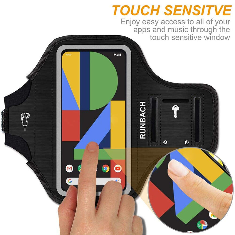 [Australia - AusPower] - RUNBACH Running Armband for Google Pixel 6/6 Pro/5a/4XL/3a XL/3 XL,Sweatproof Running Exercise Case with Card Slot for Pixel 6/6 Pro/5a/4XL/3a XL/3 XL(Black) Black 
