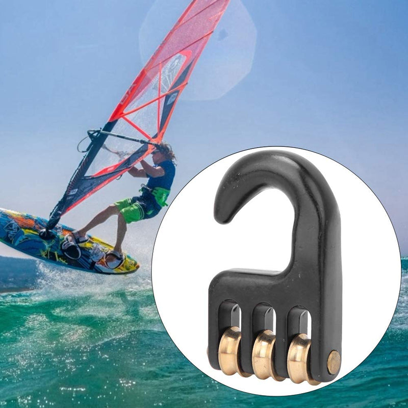 [Australia - AusPower] - Windsurfing Pulley Hook Aluminum Alloy Windsurf Rigging Pulley Hook with 3 Wheels Windsurfing Hardware Accessories 