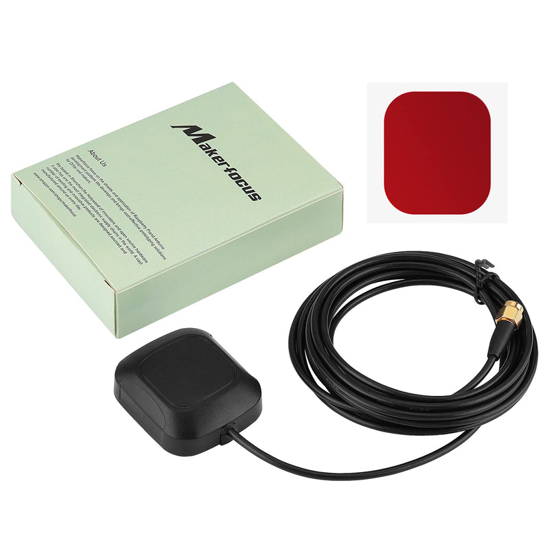 [Australia - AusPower] - MakerFocus GPS Antenna Vehicle Waterproof Active GPS Logistics Tracking and Positioning Navigation System Module with SMA Male Connector 3 Meter for Car Black2 