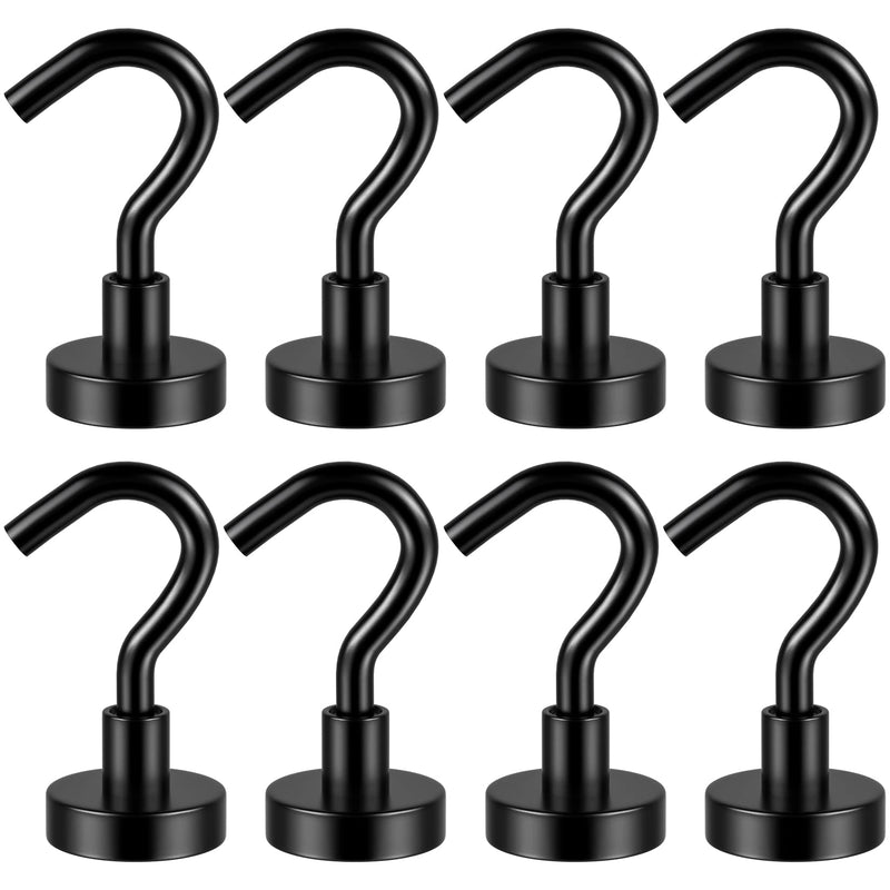 [Australia - AusPower] - 8Pack Magnetic Hooks Heavy Duty, Neodymium Magnet Hooks Strong Magnetic Hooks for Hanging, Magnets with Hooks for Home, Kitchen, Workplace, Office -25LBS 8 Pack 